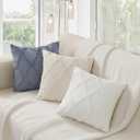 decorUhome Summer Throw Pillow Covers 18x18 Inch Set of 2, Soft Plush Faux Fur Wool Beige Accent Couch Pillow Covers for Modern Farmhouse Bed Sofa Living Room