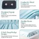 Luxury Grounding Sheets King, 90% Organic Cotton + 10% Pure Silver Fiber, Grounded Fitted Bed Sheet Kit, Deep Pocket, Relieves Pain - Used for Healthy Sleep Therapy - Seafoam Silver