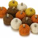 Soulchen 12 Pcs Small Christmas Plush Foam Pumpkins Plush Mini Pumpkins Decor for Christmas Table Centerpiece Farmhouse Xmas Mantel Decor