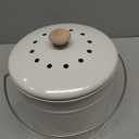 Small Kitchen Compost Bin, 1 Gallon Odorless Composter Container, Food Waste Bucket with Charcoal Filter Lid, Indoor Farmhouse Composting Pail Canister for Trash Scraps, Carrying Handle