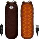 Heating Pad for Period Cramps & Menstrual Pain Relief, Cute Elephant Stuffed Animal Gift for Women Teen Girls Period Kit, Safe USB Powered Heat Pad for Car Travel (Heating Bear Brown)