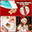 AUGSUN 60pcs Christmas Iron on Patches Random Assorted Styles Xmas Embroidered Sew Applique Repair Patch Santa Claus Christmas Tree Wreath Snowman Elk Angel Reindeer Candy Cane DIY Crafts for Clothing