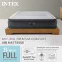 Intex Mid-Rise Air Mattress Bed with Built-in Pump, Dura-Beam Deluxe Comfort Plush, Full - Portable Luxury Travel Airbed for Adults, Camping, Guests
