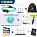 ProBody Pilates Ring Set with 14-Inch Magic Circle Ring, 9-Inch Exercise Ball, 5 Resistance Bands, Pump, Training Guides, & Storage Bag for Core Strength, Balance, Stability Training