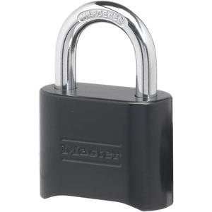 Master Lock Black Combination Padlock, Set Your Own Combo Lock, Weather Resistant Indoor and Outdoor Padlock with Code for Gym Locker, Gate, Shed, 178D