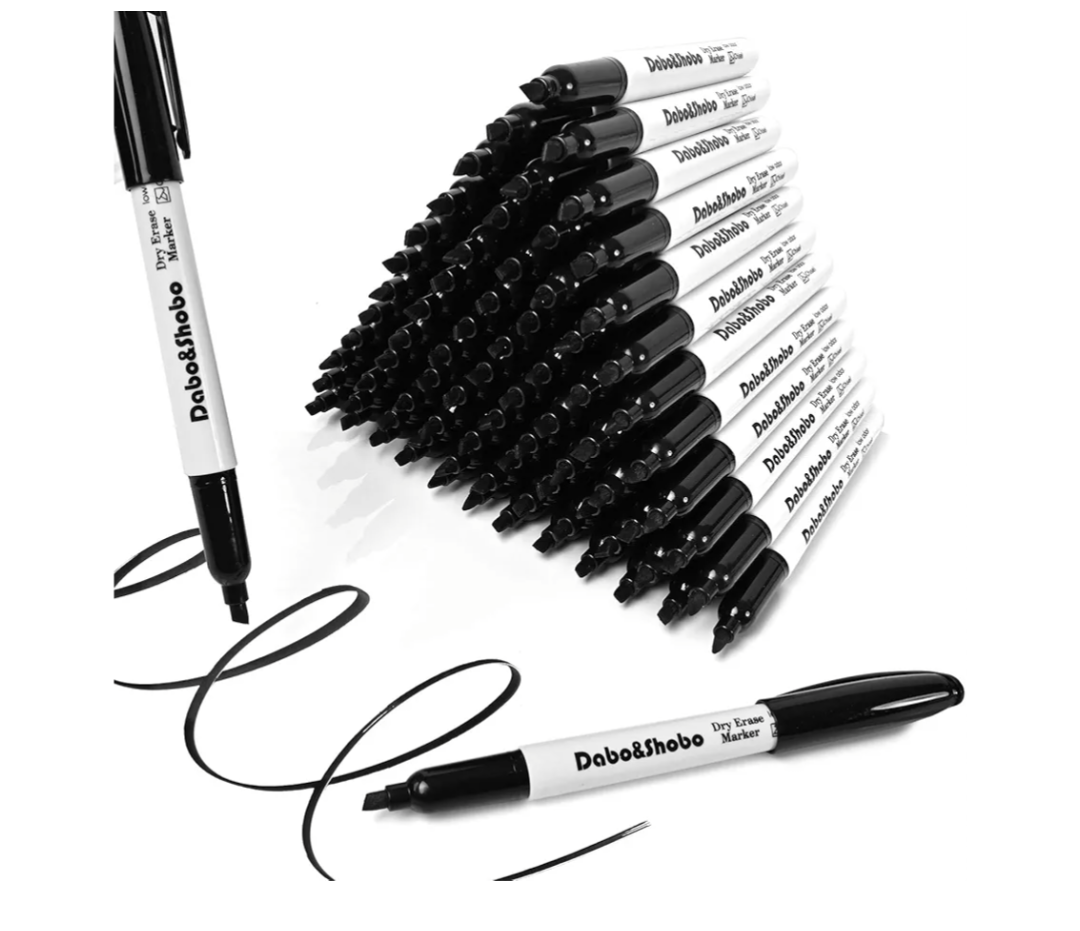 Dabo&Shobo Dry Erase Markers, (80 Count, Black,Chisel Tip) White Board Markers/Pens, Very Suitable for Writing on The School, Office, Home Dry Erase whiteboard Mirror Glass