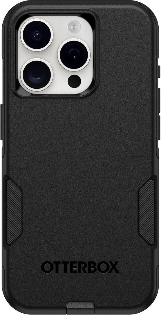 OtterBox iPhone 15 Pro (Only) Commuter Series Case - Black, Slim & Tough, Pocket-Friendly, with Port Protection