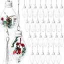 Patelai 30 Pieces Christmas Fillable Ornaments Crafts Clear Glass Plastic Light Bulbs Hanging Ball Ornaments with Screw Off Caps and Silver Rope for Christmas Tree Decoration DIY Crafts
