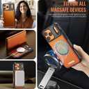 Wallet Case for iPhone 17 Pro Max Compatible with Magsafe, 2-in-1 PU Leather Flip RFID Blocking Card Holder Stand Shockproof Magnetic Detachable Cover for iPhone 17 Pro Max 6.9", Orange
