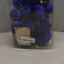 Sea Team 32-Pack Flocked Velvet Cloth Christmas Tree Ball Ornaments Set, Hanging Velour Baubles, Shatterproof Plastic Decorations for Xmas Tree, Wreath, Garland, Multi-Sized, Royal Blue