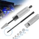 MOTO4U Piston Pin Puller, Plungers Remover Tool Heavy Duty Wrist Pin Puller-Short Skirt Piston Tool with 5 Adapters Piston Bolts (11mm, 13mm, 16mm, 19mm, 22mm) for Small Engine Repairs in Sliver