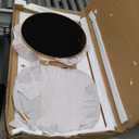 HLR Modern Round Side Table Set of 2, End Table with Marble Effect Top and Gold Metal Frame, Small Side Table for Living Room, Bedroom, Sofa and Couch, Gold Legs, Black Glass top