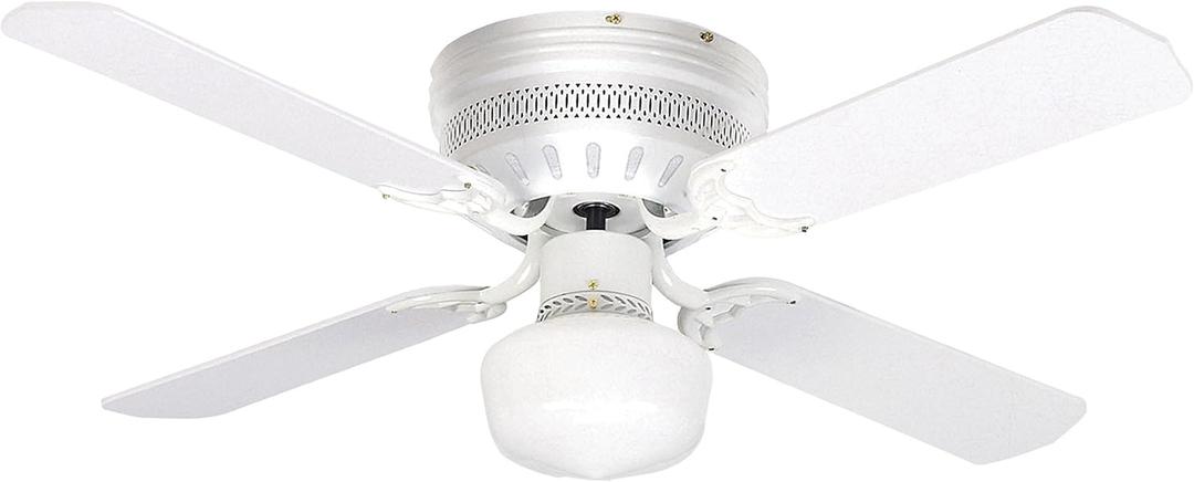 Litex CC42WW4L Celeste Collection 42-Inch Ceiling Fan with Five Reversible White/Whitewash Blades and Single Light kit with White Opal Glass