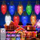 Joomer Christmas String Lights, 129FT 198 LED C9 Color Changing RGB Xmas Tree Lights Remote Control Outdoor Waterproof for Christmas Decor (Non-Connectable)