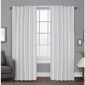 White Full Blackout Curtain Panels with Sheer Overlay Mix and Match Double Layer Thermal Insulated Window Treatment Set for Living Room,  2 Panels, Size 43" x 82"