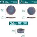 vancasso PLAYA Plates and Bowls Sets, 12 Pieces Grey-Blue Dinnerware Sets for Kitchen, Reactive Glaze Dishes Set for 4, Dishwasher and Microwave Safe