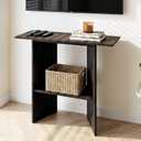 MWOOD Console Table, 31.5" Black Entryway Table for Hallway, Narrow Sofa Table Behind The Couch, Modern Tables with Storage Shelf for Entrance, Living Room, Corridor