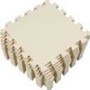 Yostrong 18 Tiles Interlocking Puzzle Foam Baby Play Mat for Playing - EVA Babies Crawling Mat | Rubber Floor Work Out Mats for Home Gym. Beige. YOC-Jb18N