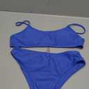 SHENHE Girl's 2 Piece High Waisted Spaghetti Strap Cute Swimsuit Bathing Suit Solid Bikini Sets (Royal Blue) 12-13Y