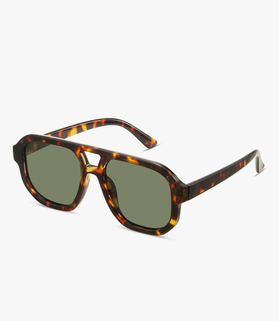 livho Trendy Polarized Square Aviator Sunglasses Women Men Square Eyewear Frame, Retro Sun Glasses for Women Men 2025 Shades