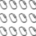 4.2" Chain Quick Links, 12Pcs 1/2" Heavy Duty Carabiner, 2500 LBS Capacity, High Strength AntiRust Chain Connector for Hammock Hanging, Camping, and Hiking (Silver)