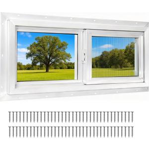 NeatiEase Basement Window, 36" x 18" Heavy Duty Vinyl Sliding Windows with Double Pane Insulated Tempered Glass and Fiberglass Screen for Basement, Bathroom, Garage, Shed, Home Replacement (White)