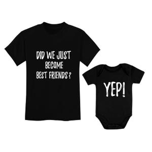Tstars Did We Just Become Best Friends? Big Brother Little Bro Matching Shirt & Baby Bodysuit Set, 3 Size