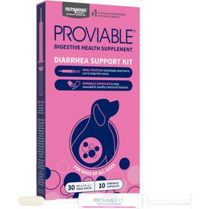 Nutramax Proviable Probiotics for Dogs, Diarrhea Support Kit, Digestive Health Supplement with Multiple Strains of Bacteria, Plus Prebiotics, Kaolin and Pectin, 30 ml Paste and 10 Capsules BBD: 06-2027