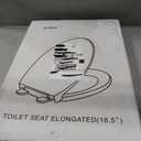 Elongated Toilet Seat, 18.5 Soft/Slow Close Oval (Oblong) Toilet Seat for Elongated Toilets, No-Slam Quiet-Close Lid, Easy-to-Install & Clean, Durable Never-Loosen White Plastic Seat