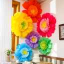 Giegxin 6 Pcs 31.5" 24" Colorful Giant Paper Flower Decoration for Wall Extra Large Christmas Tissue Paper Flower Xmas Church Floral Decoration for Mexican Fiesta Wedding Bridal Shower Decor