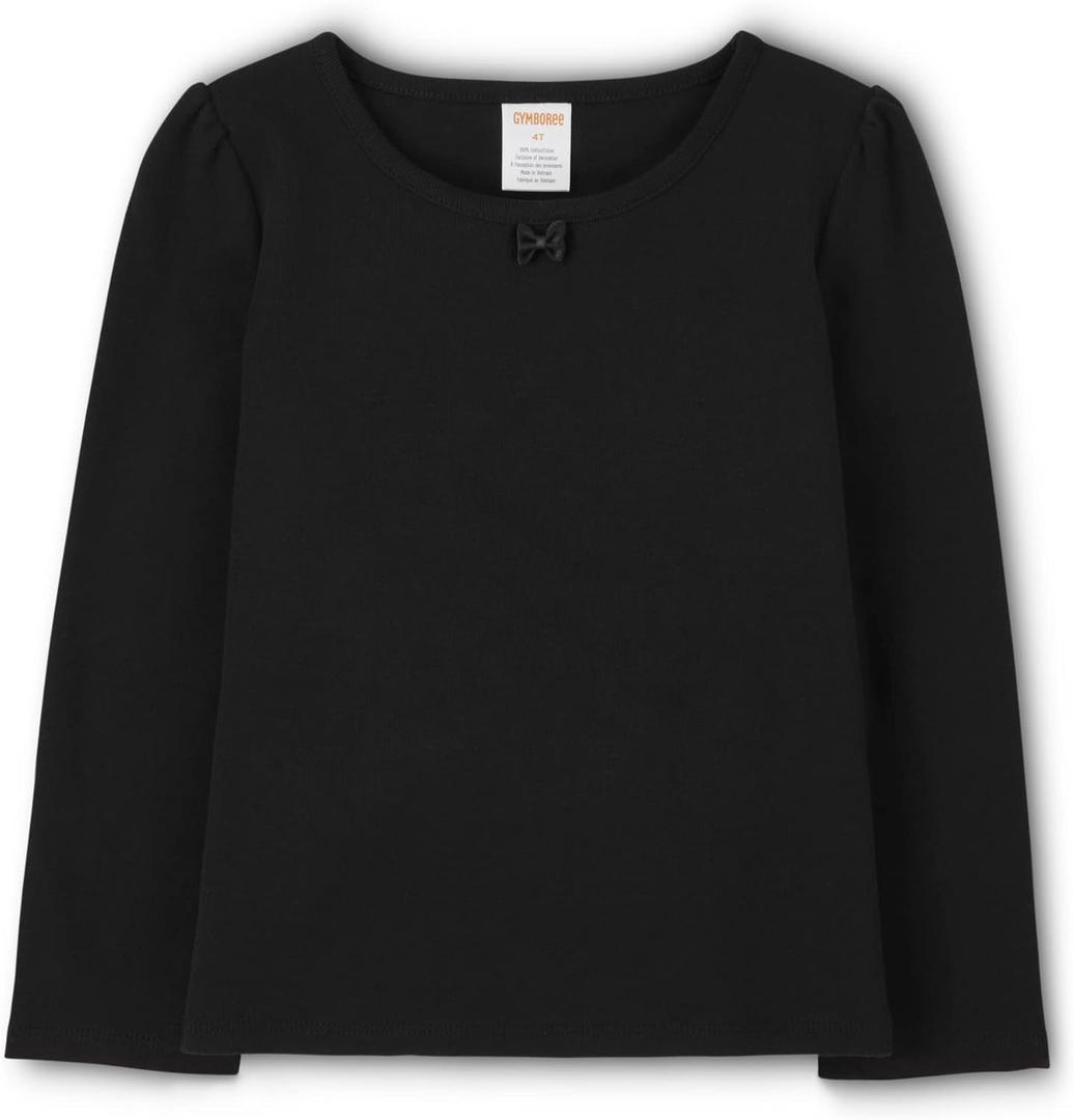 Gymboree Girls and Toddler Long Sleeve Basic Layering Shirt (6, Black)
