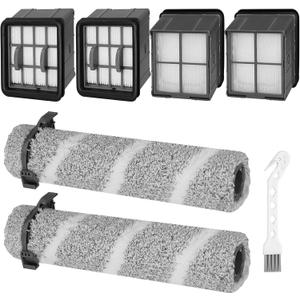 3930F Brush Roll Replacement Filter for Bissell CrossWave OmniForce Edge Cordless Multi-Surface Hard Floor Wet Dry 3930F, 3933, V2, 3999z Vacuum, 2 Pack Roller Brush, 4 Pack Hepa Filters