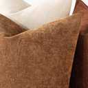 MIULEE Pack of 2 Decorative Throw Pillow Covers Soft Chenille Throw Pillows Solid Textured Euro Cushion Covers for Couch Sofa Bedroom Living Room 24x24 Inch, Brown