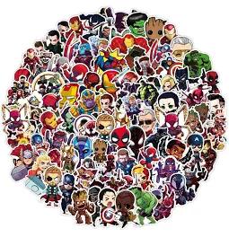 50PCS Superhero Stickers for Kids Girls Stickers for Water Bottles Laptop Journal Guitar Aesthetic Vinyl Waterproof Decals (Black)