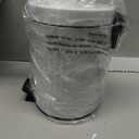 5 L Round Step Pet Trash with Lid,Mini Metal Pedal Bin,Small Garbage Can Wastebasket for Home, Car or Office White