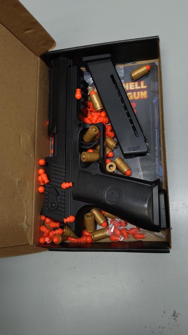 Automatic Shell Ejecting Toy Gun with 100 Soft Bullets,Realistic Toy Gun Pistol,Christmas Birthday Gifts for Kids Adults Boys Age 8+(Black)