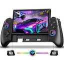 Fasceote Wireless Switch Controller for Nintendo Switch/OLED/Switch 2, Rechargeable Pro Controllers with 15 Lights Color, Retractable One-piece Handheld Control with Hall Effect Joysticks,Turbo, Dual Vibration
