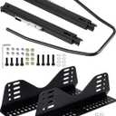 Universal Racing Seat Bracket with Seat Slider, Side Mounting Bracket Track Assembly Sets Compatible with NRG Sparco and More Aftermarket Seats