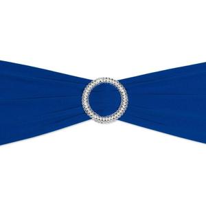 10/50/100PCS Spandex Chair Sashes Bows Elastic Chair Bands with Buckle Slider Stretch Sashes Bows for Wedding Party Event Ceremony Reception Banquet Decorations (Royal Blue, 50)