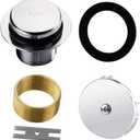 Chrome Bathtub Drain Tip-Toe Single Hole, Hidrop Tub Drain Trim Set Conversion Kit Assembly, Coarse Thread Replacement Trim Kit with 1-Hole Overflow Faceplate Includes an Adapter, Chrome Plated