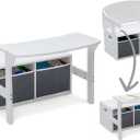 Delta Children MySize Kids Convertible Activity Bench - Greenguard Gold Certified, Bianca White