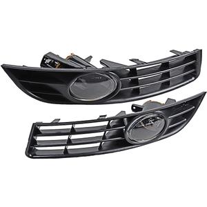 Astra Depot Set Front Bumper Grille and Fog Lamp with 55W 9006 Light Bulbs Compatible with Volkswagen VW Passat 3C B6 2006-2009