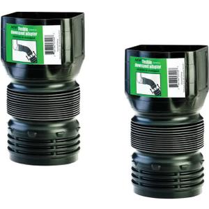 Flex-Drain ADP53102 Downspout Adaptor, Landscaping Drain Pipe Adapter 3 by 4 by 4-Inch 2 Pack
