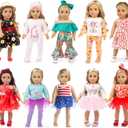 ZQDOLL 19 pcs American Doll Clothes Gift for 18 inch Doll Clothes and Accessories, Including 10 Complete Sets of Clothing