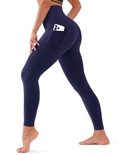 Bluemaple High Waisted Leggings for Women - Tummy Control Pants Non See Through Workout Soft Yoga Pants for Running Plus Size Small-Medium