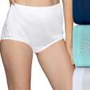 Vanity Fair Women's Perfectly Yours Traditional Nylon Brief Panties, Lace-3 Pack-Navy/ Azure/ White, 9