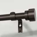 PORTRES Brown Heavy Duty Curtain Rods for Windows 66 to 120 Inches Adjustable Length 1" Diameter Curtain Rod with Modern Decorative Finials for Outdoor Farmhouse Bedroom Kitchen Living Room