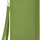 Chelmon Women's Wallet RFID Blocking Long Clutch Zip Around Travel Leather Purse Large Capacity Credit Card Holder with Grip Hand Strap