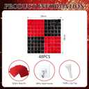 48 PCS Black Red Shimmer Wall Backdrop, Square Sequin Photo Backdrops Panel, Glitter Wall Background for Birthdays, Weddings, Graduation, Engagements, Disco Bachelorette Party Decoration (6FTx8FT)