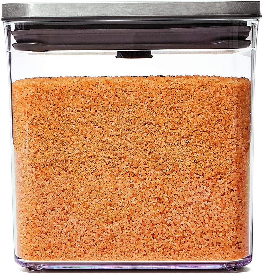OXO Steel POP Container Big Short Sqaure - 2.8 Qt for Cereal, Grains and More Grey
